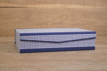 Preview: Box mit blauen Leinenkanten Basti Handmade in Germany